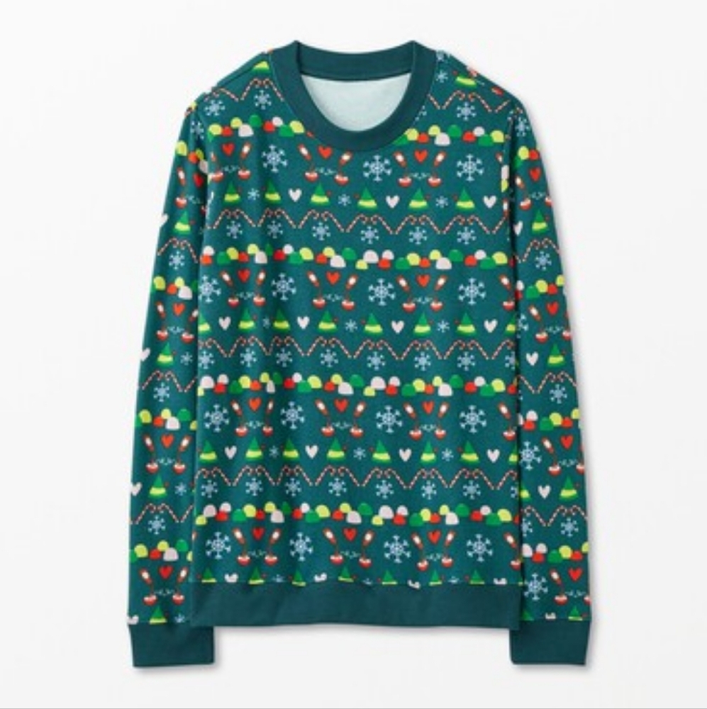 NWT 3T Hanna Andersson Warner Brothers Elf Movie Crewneck Sweatshirt Fair Isle